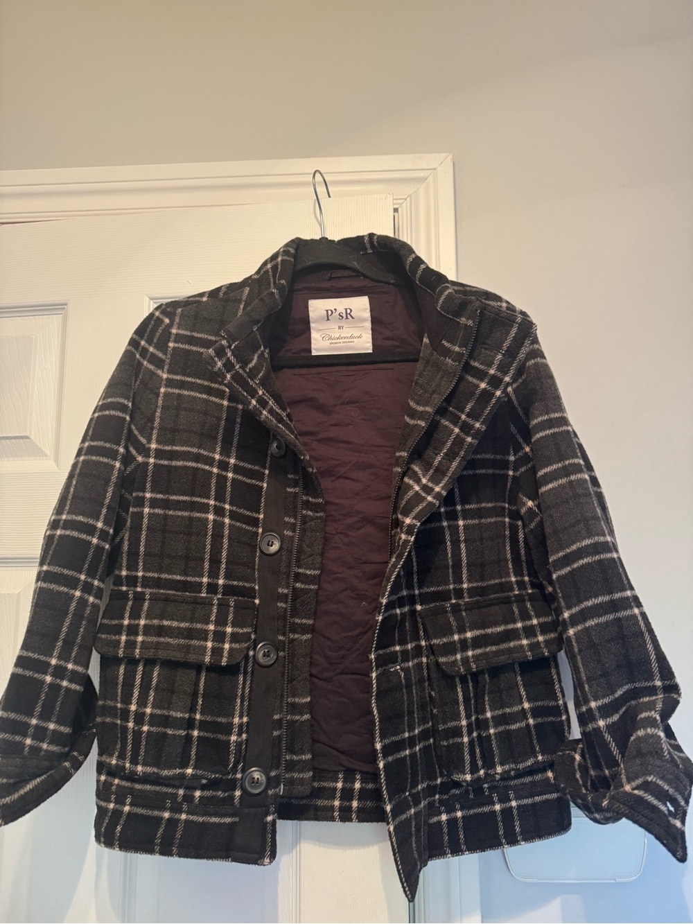 PsR by Chickeeduck Design short wool coat with zip and buttons